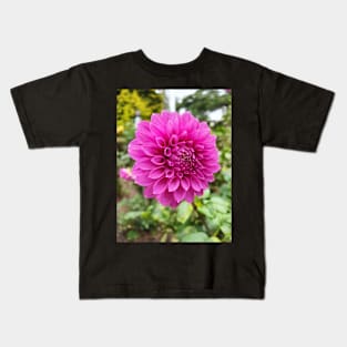 Bright Pink Dahlia Kids T-Shirt